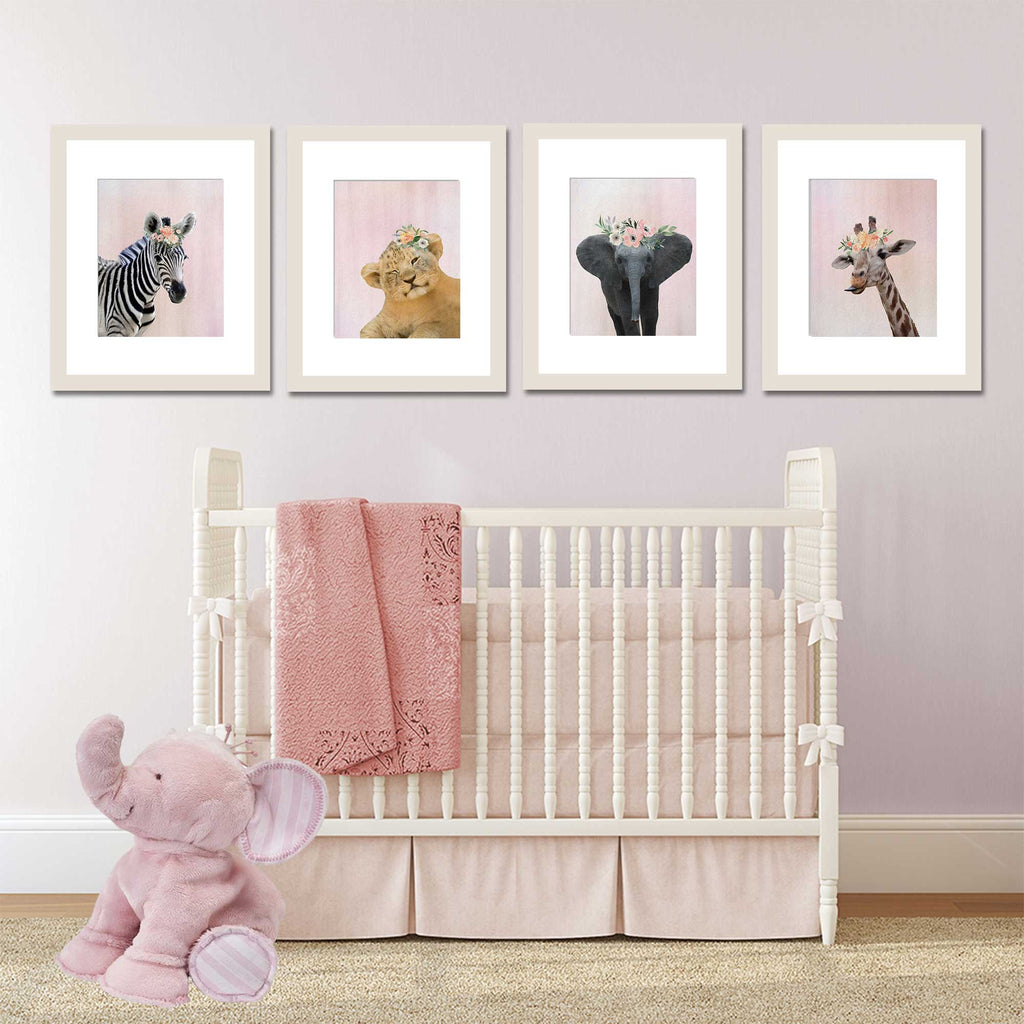 art above crib, pink, boho, safari, girl nursery