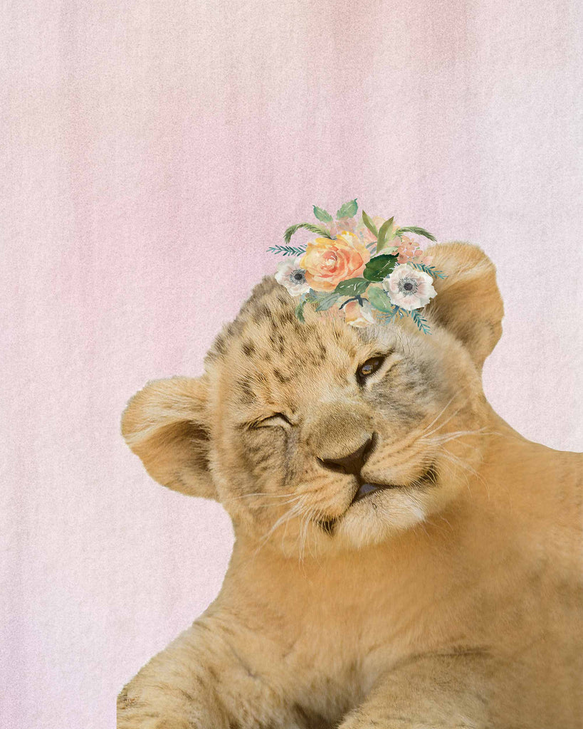 baby lion, lion cub, watercolor