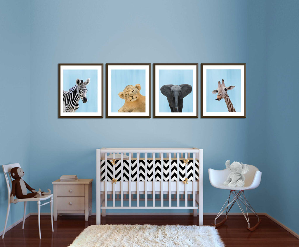 baby boy nursery, safari, wall art