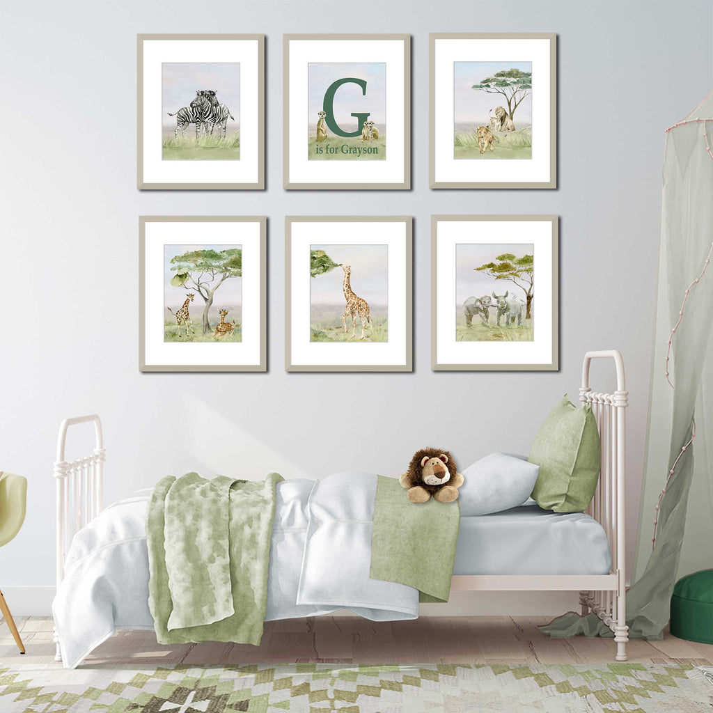 safari, theme, toddler, little boy, bedroom, design ideas, wall art